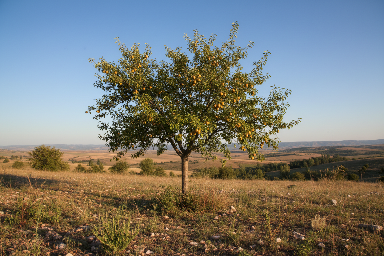 5 yaşında ahlat ağacı doğal arazide