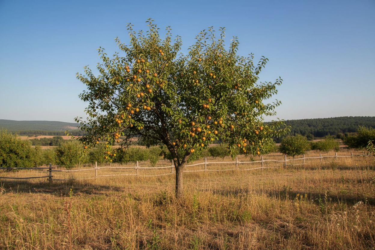 5 yaşında ahlat ağacı meyve bahçesinde