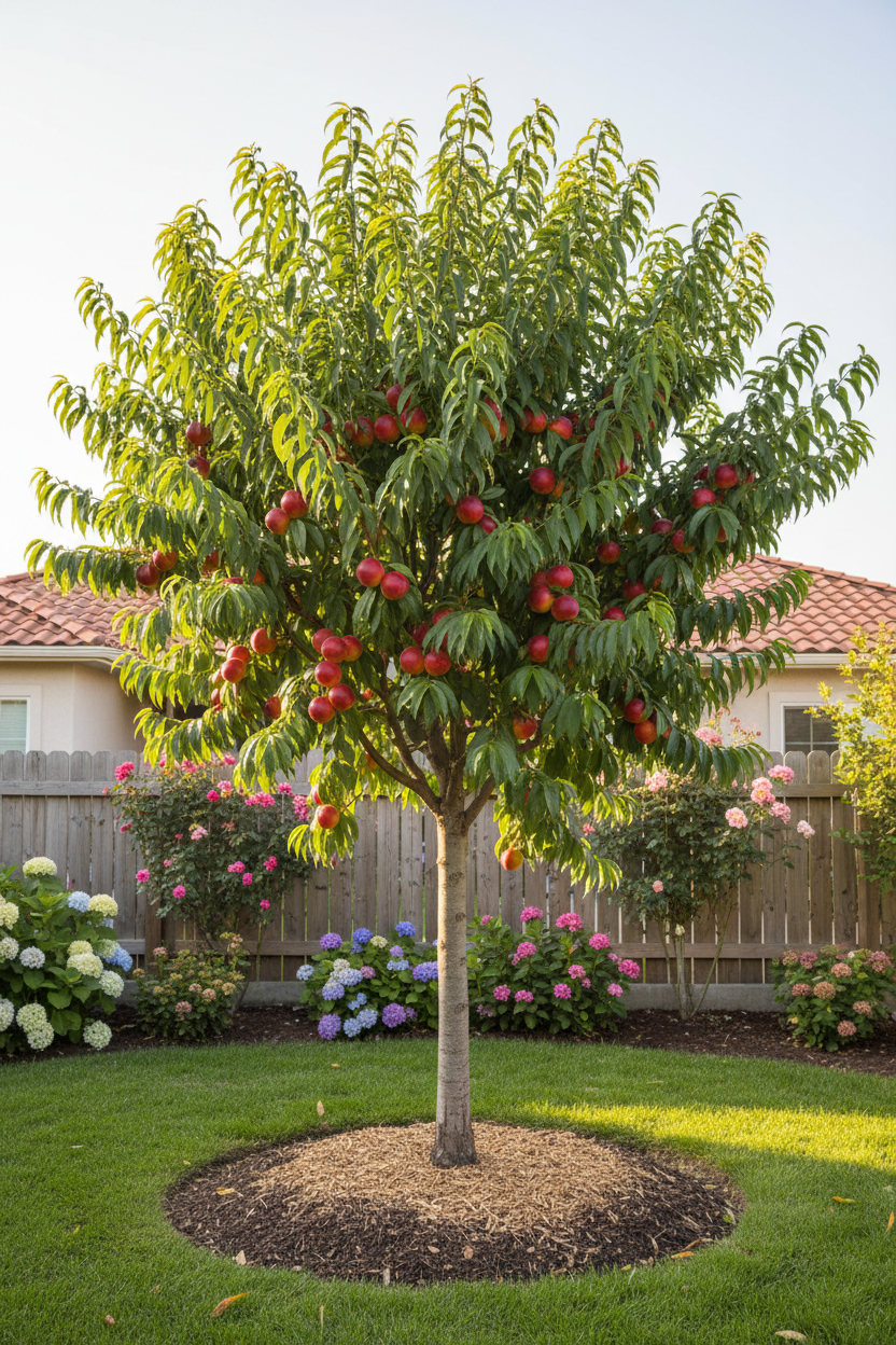 5 yaşında nektarin ev bahçesinde