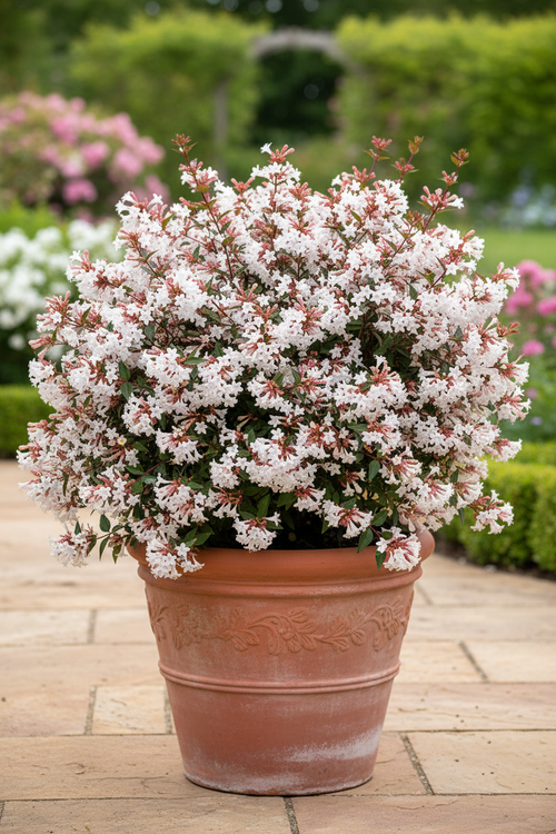 Abelia grandiflora terracotta saksıda