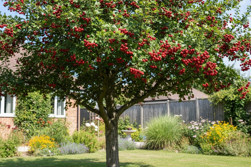 Alıç ağacı ev bahçesinde