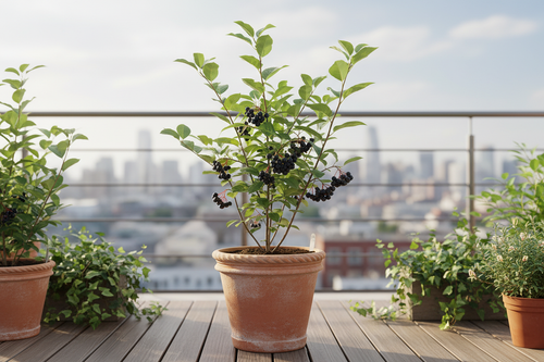 Aronya balkonda kil saksıda