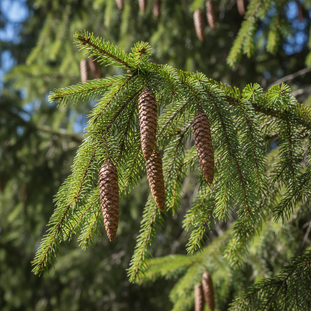 Batı Ladin İğne ve Kozalak Detayı