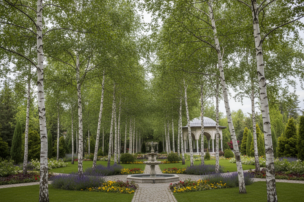 Betula Huş Ağacı Bahçede