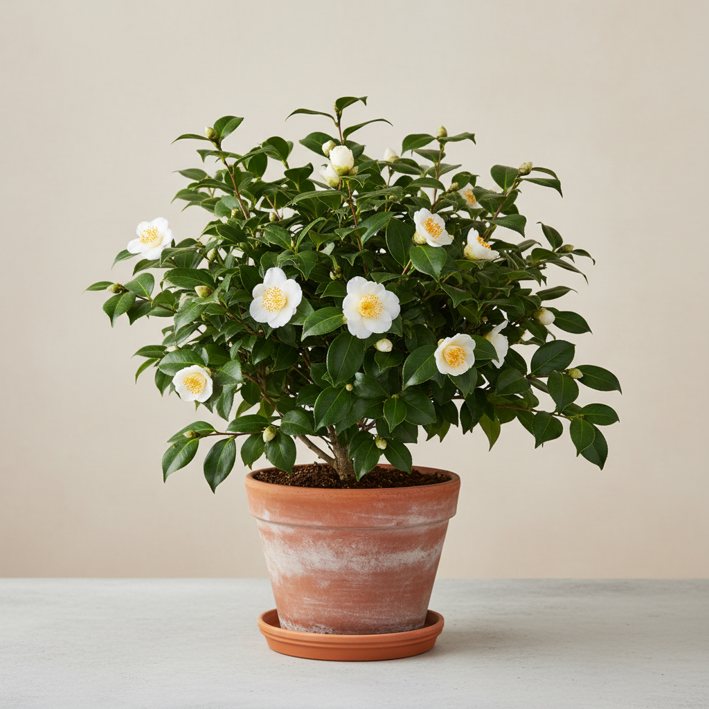 Beyaz Kamelya - Bol Yapraklı