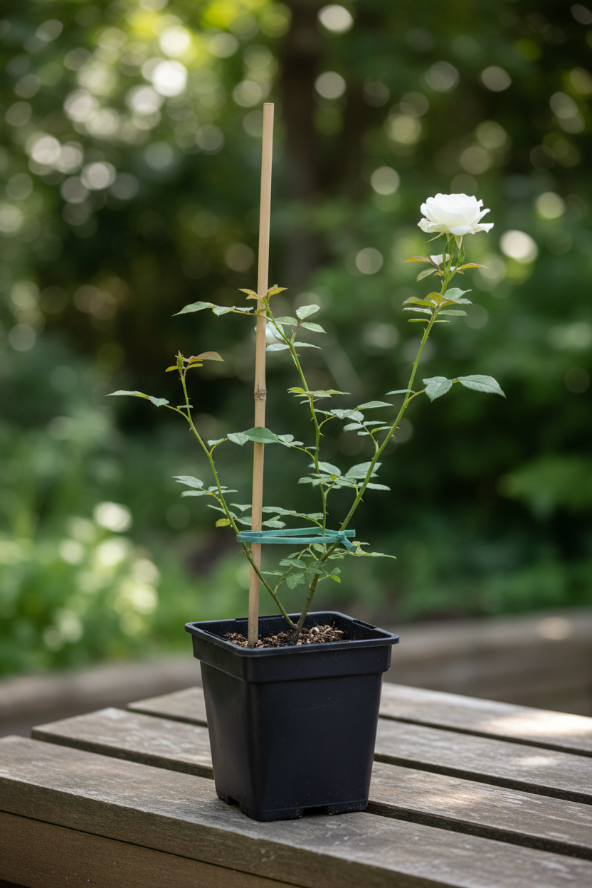 Beyaz Sarmaşık Gülü Bahçede