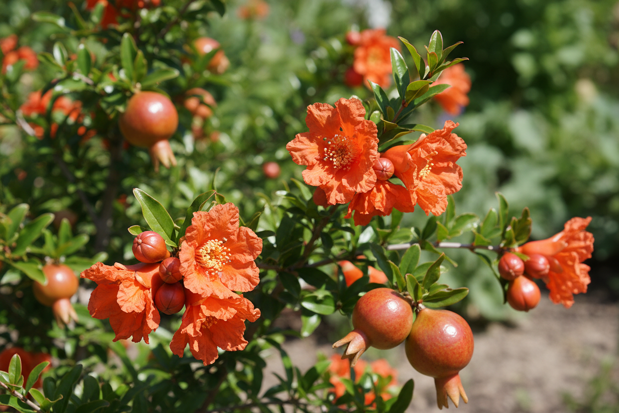 Bodur Nar Çiçek ve Meyve Detayı