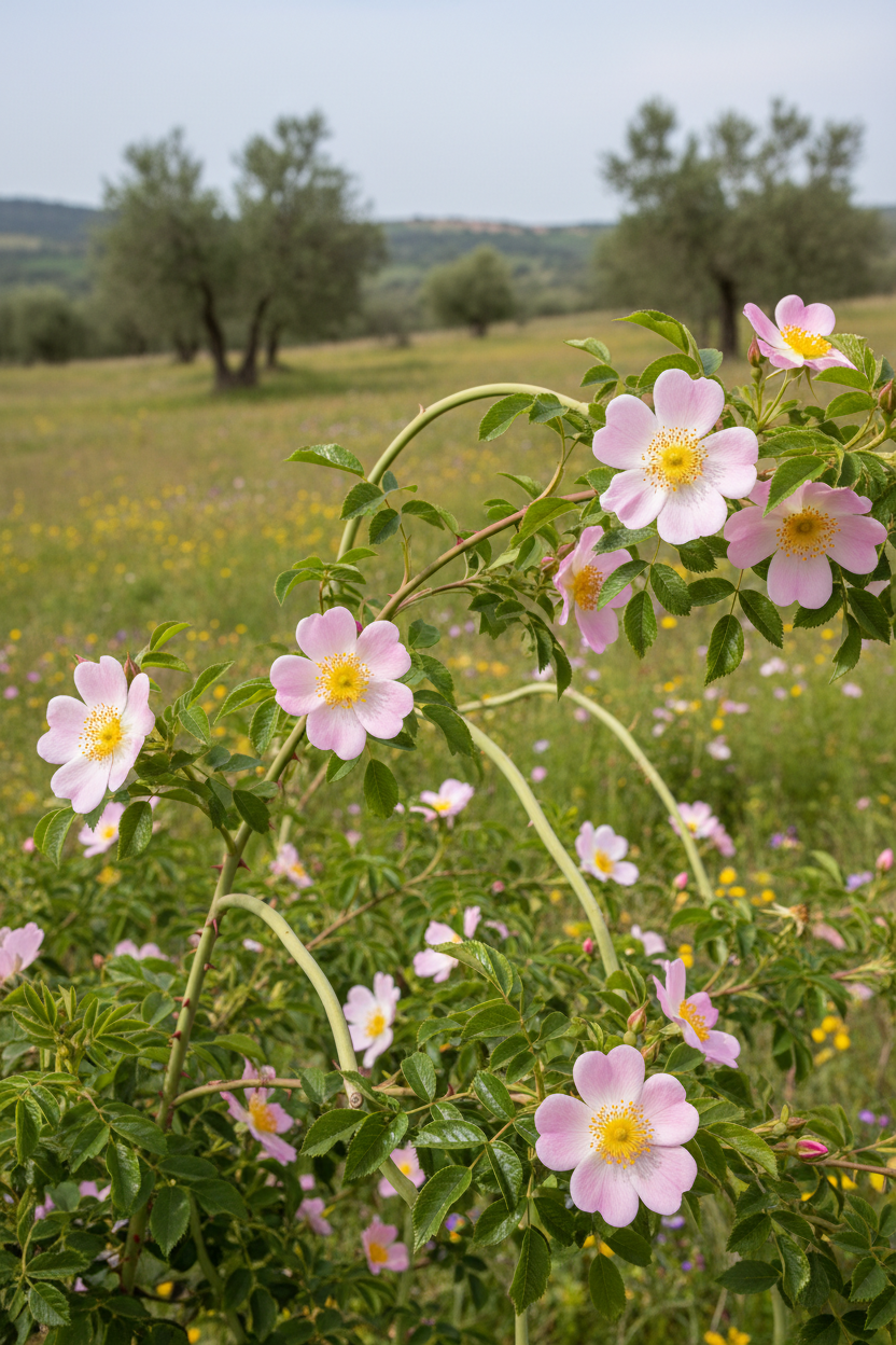 Dikensiz Kuşburnu Çiçekli