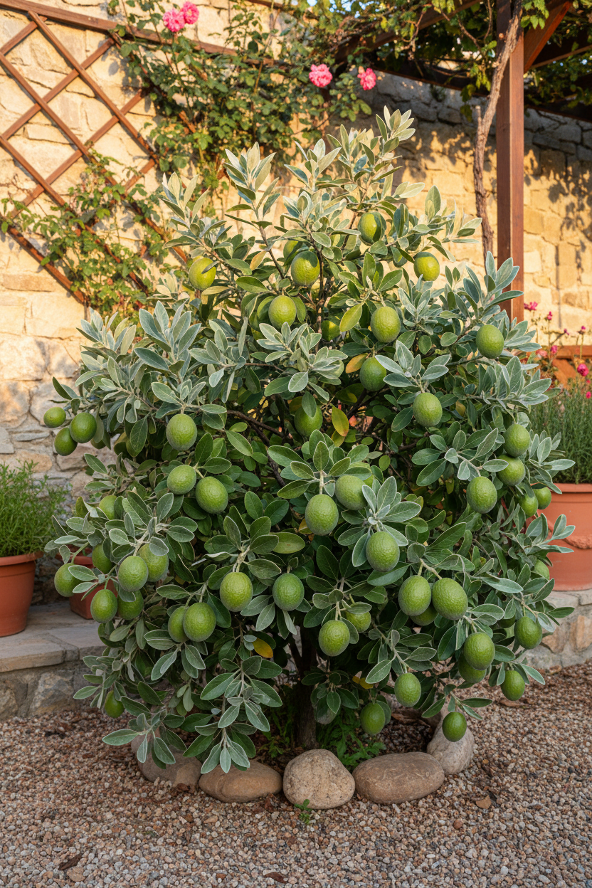 Feijoa Çalısı - Meyveli Görünüm