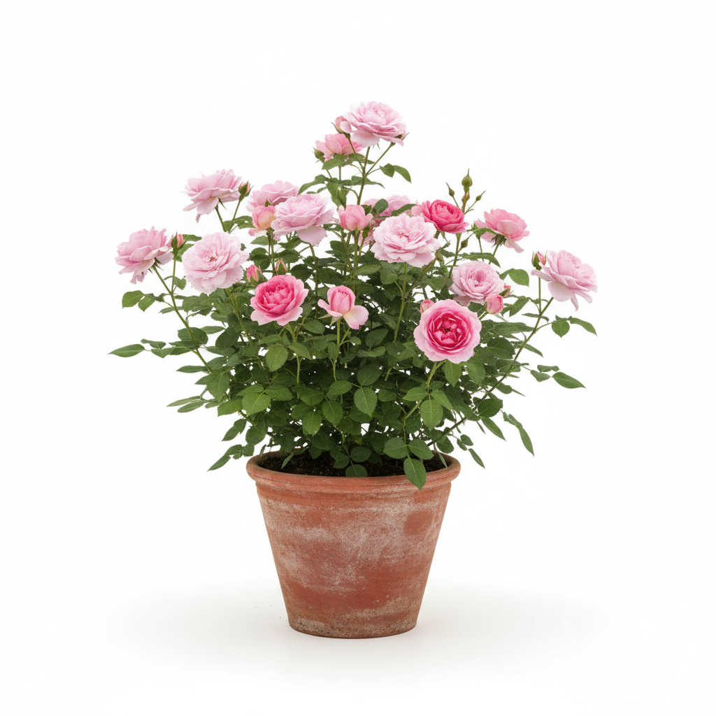 İsparta Gülü - Kil Saksı