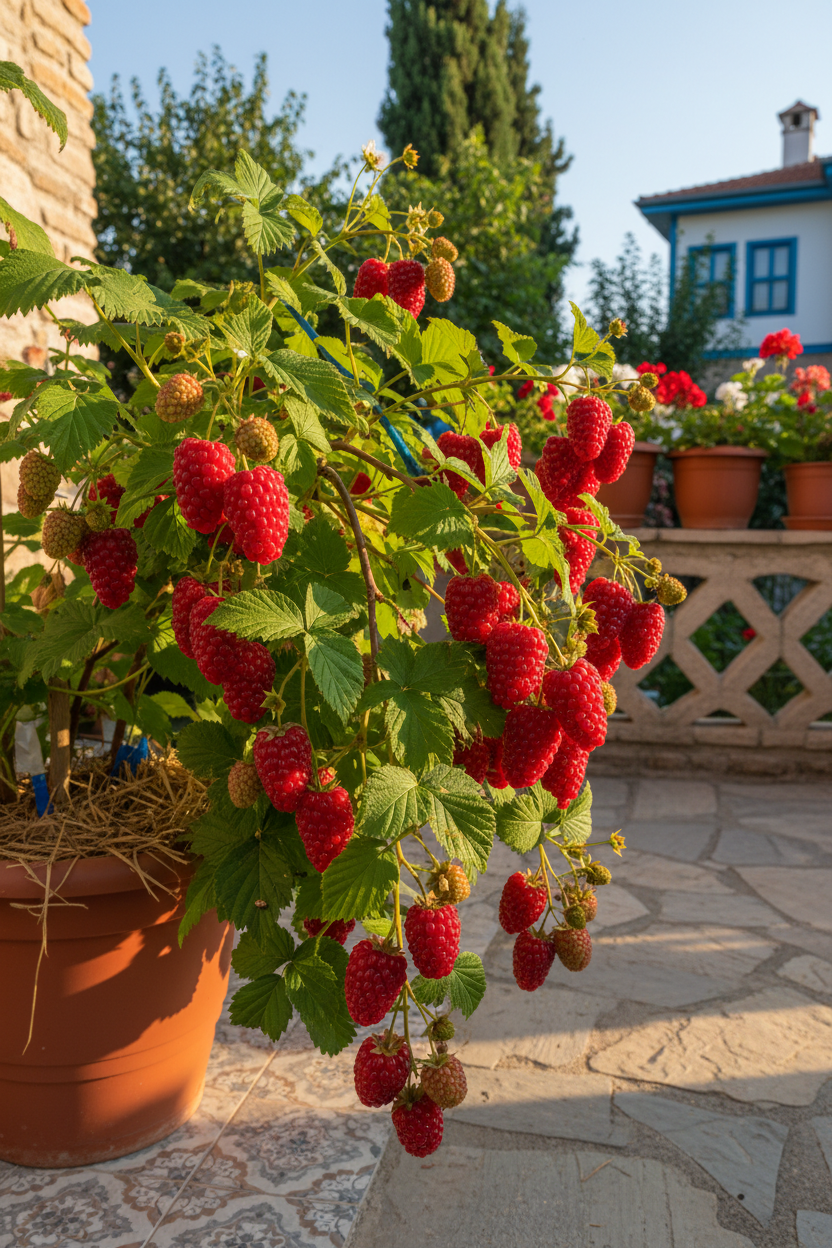 Çilek Ahududu Bitkisi - Meyveli