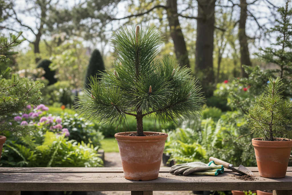 Karaçam genç ağaç Pinus nigra hızlı büyüyen dayanıklı her mevsim yeşil