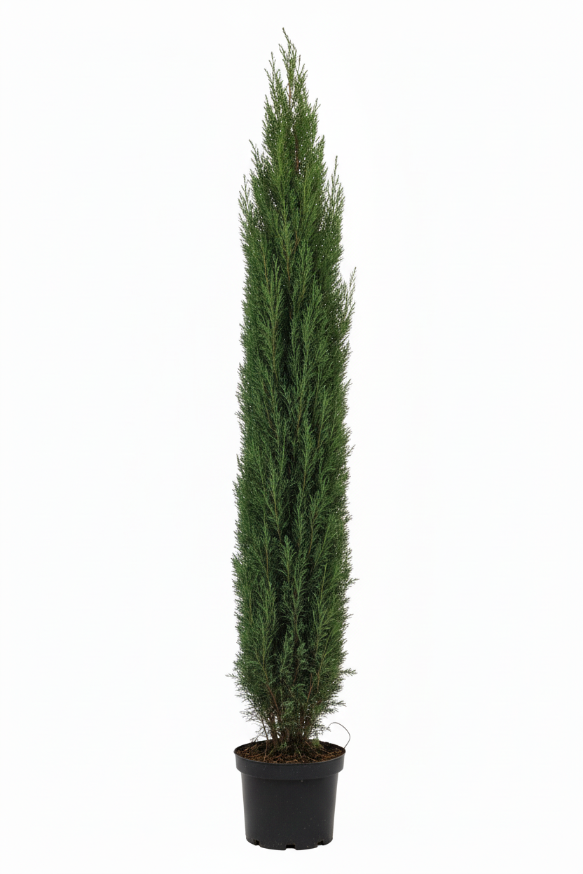 Kalem servi çok ince form 80-100 cm Cupressus sempervirens ultra ince sütunsu mezarlık servisi saksıda