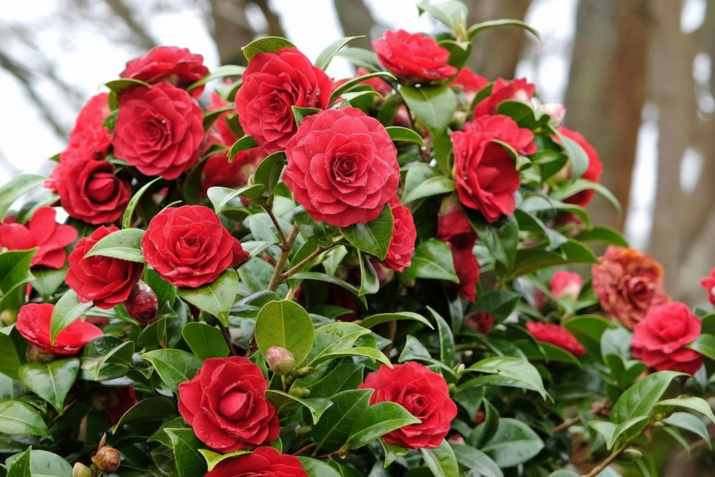 Kırmızı Kamelya - Referans Çiçek Detayı