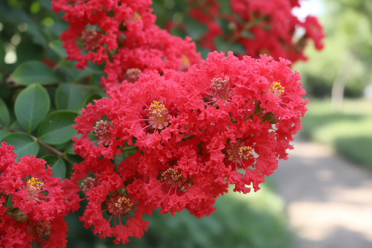 Kırmızı Oya Ağacı Çiçek Detayı