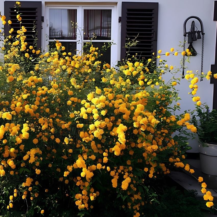 Yediveren Kanarya Gülü Fidanı 60-80 cm 1-2 Yaş - Rosa Golden Guinea | Doğaşık