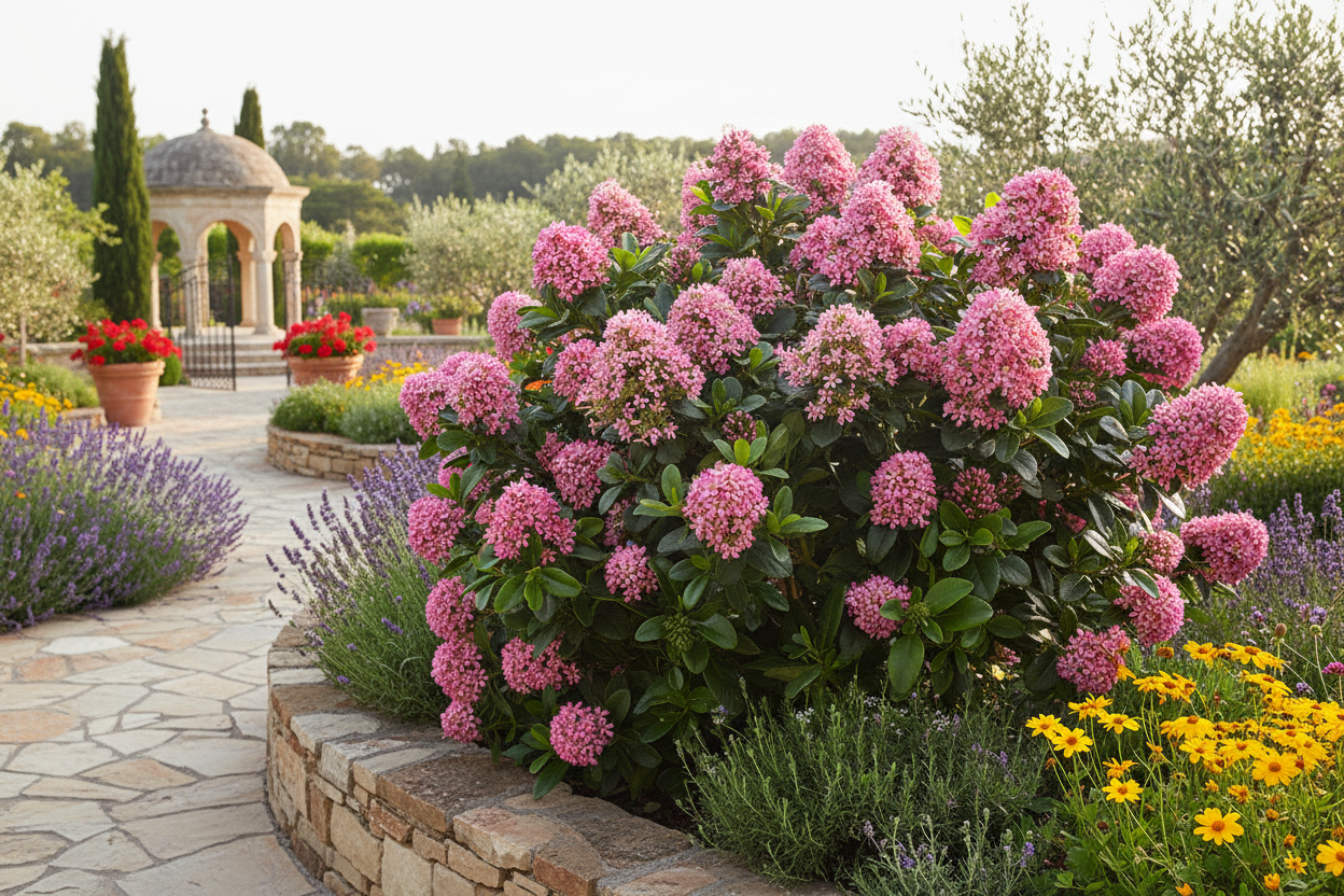 Pembe Eskalonya - Bahçede