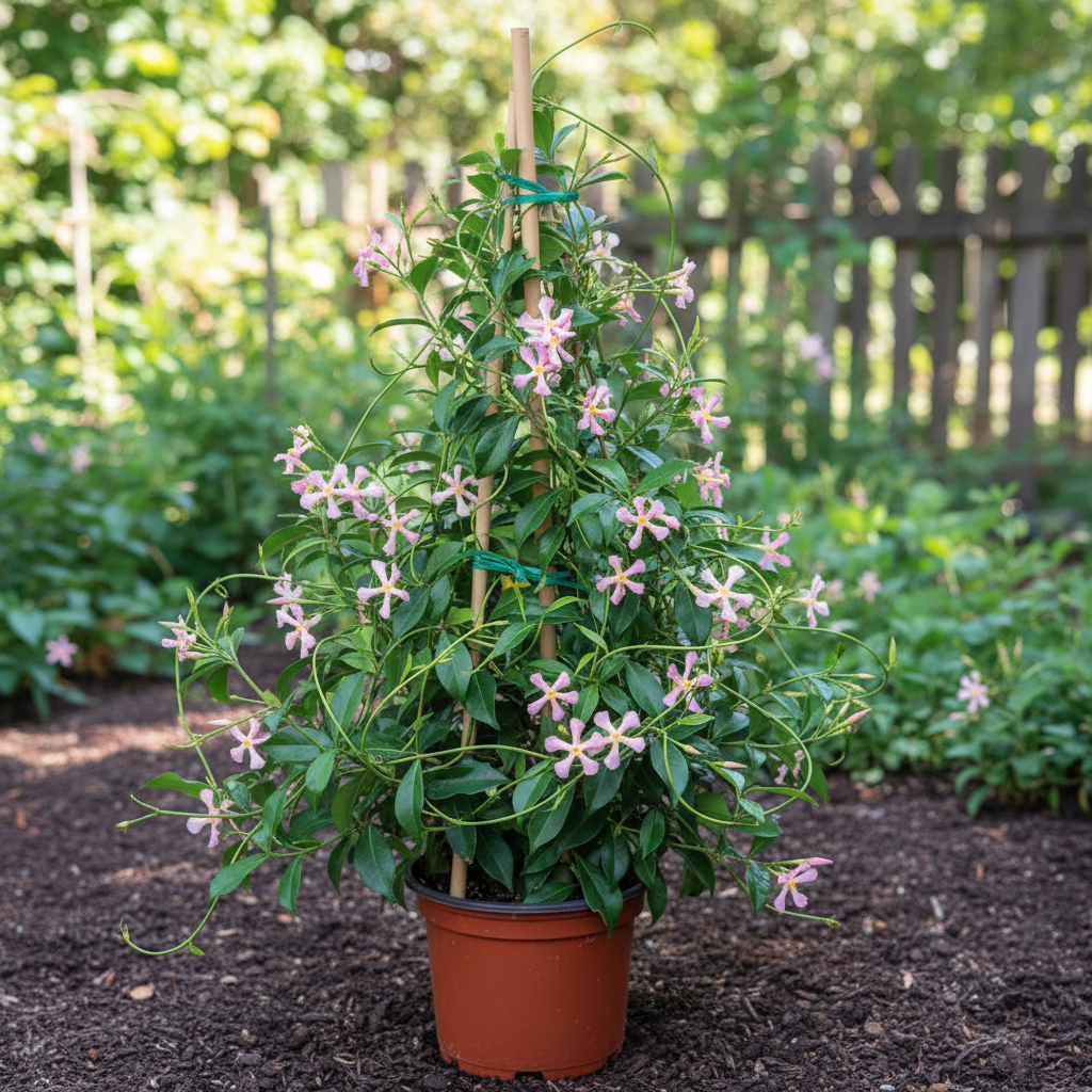 Pembe Yasemin - Bambuya Sarılı Yapraklı