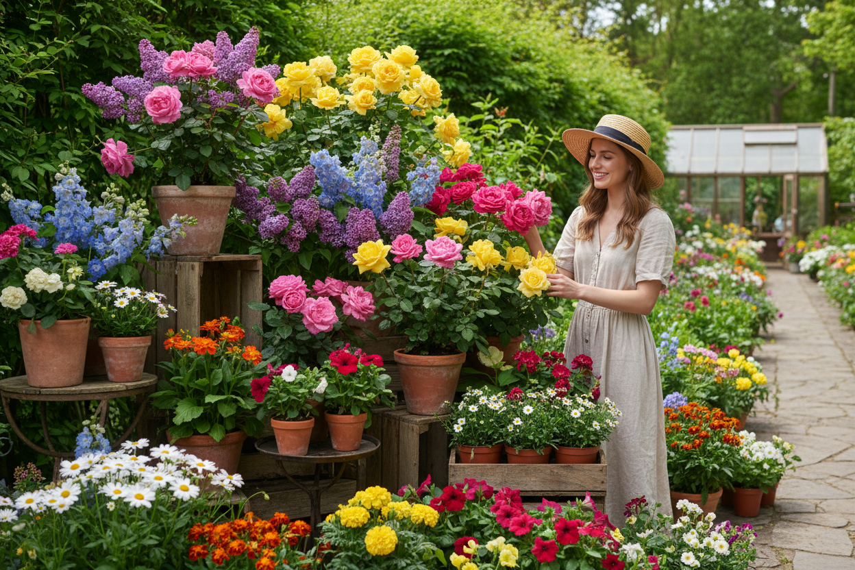 Renkli Çiçekli Fidanlar - Kompozisyon 1